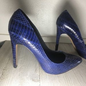 Royal Blue Snake Skin (Faux) Heels